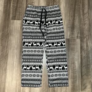 Sleep Chic Deer Fleece Pajama Bottoms - Large